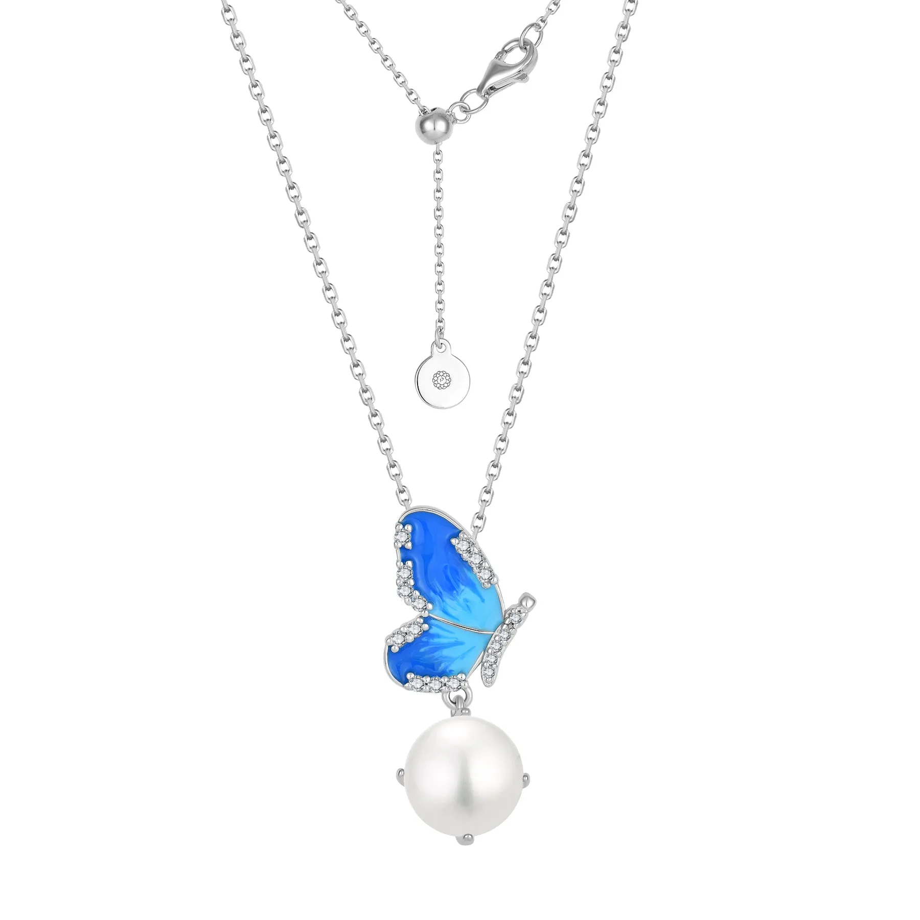 SHINE WAVE BLUE ENAMEL PENDANT
