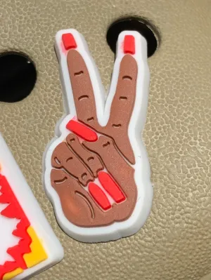 SHOE CHARMS - PEACE OUT NAILS