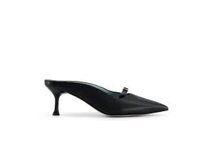 SIXTE HEELED MULE BLACK