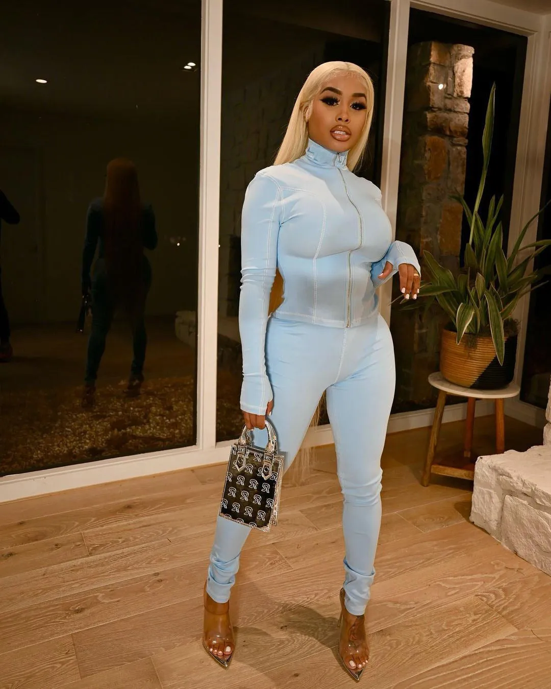 Sleek Long Sleeve Slim Fit Sporty Two-Piece Tracksuit