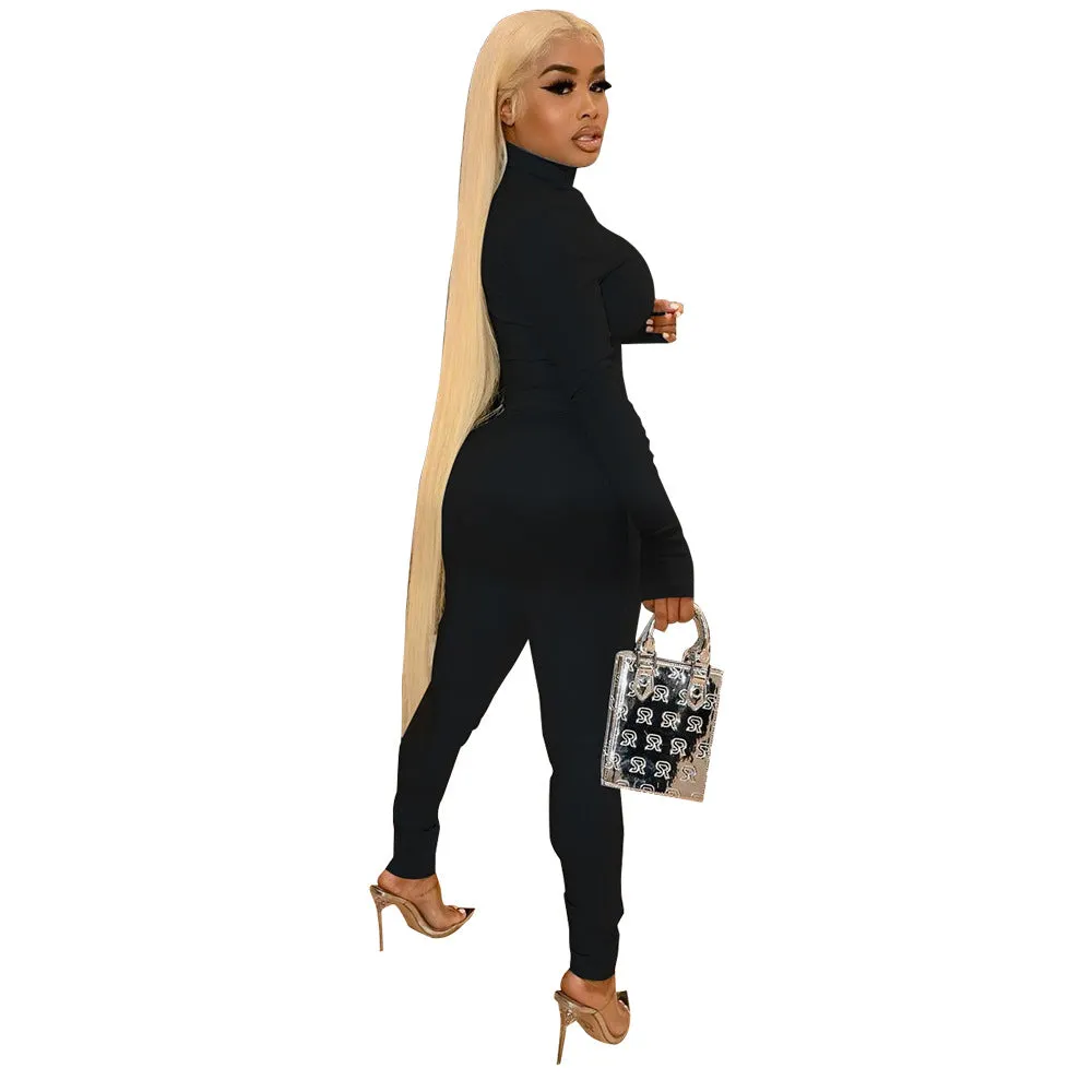 Sleek Long Sleeve Slim Fit Sporty Two-Piece Tracksuit
