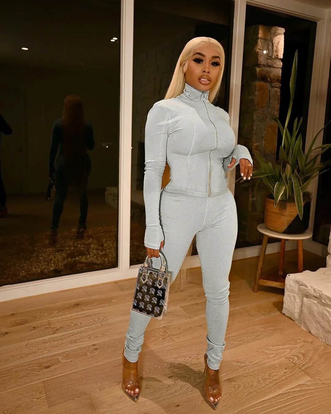 Sleek Long Sleeve Slim Fit Sporty Two-Piece Tracksuit