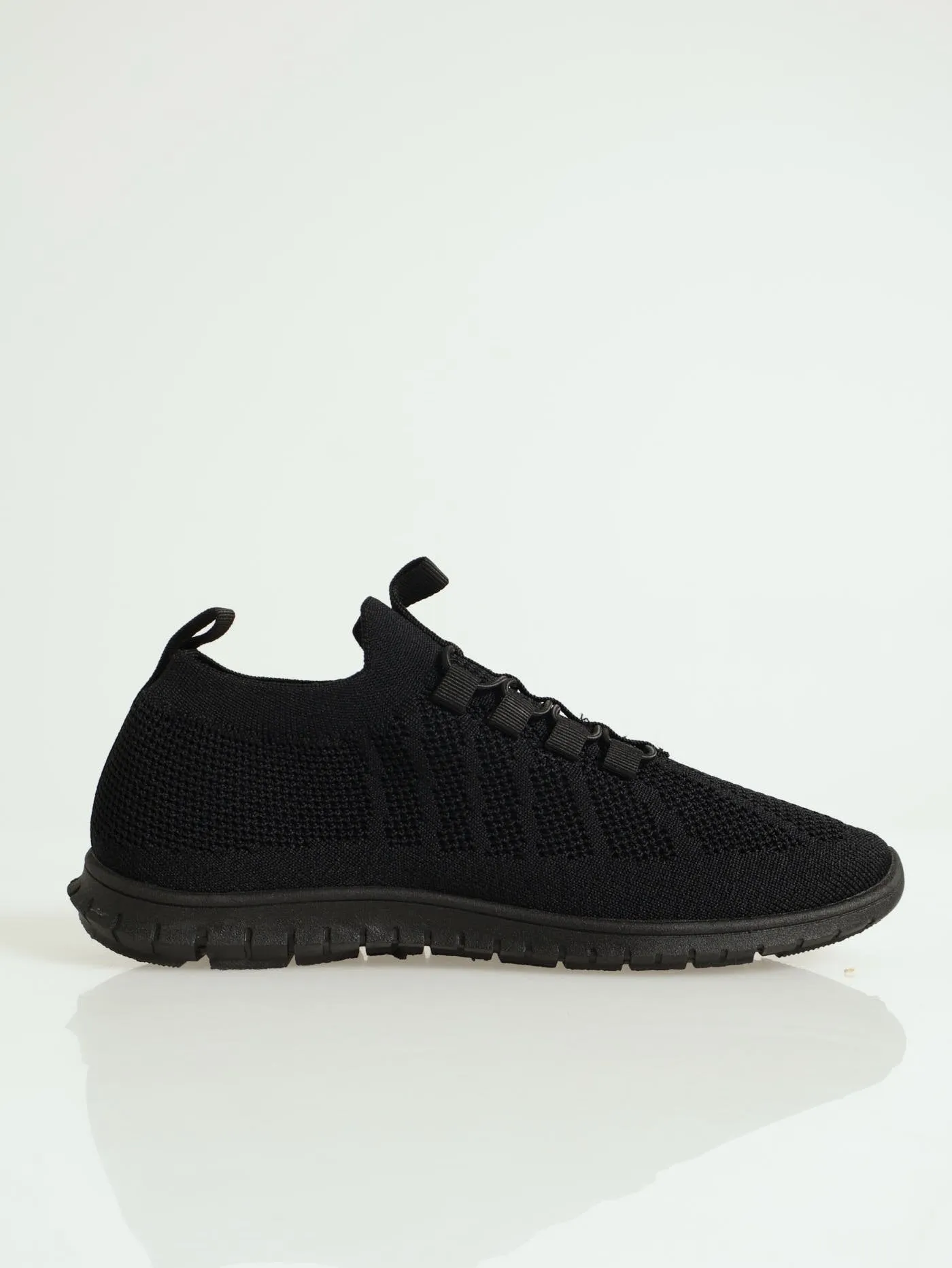 Soft Style Nansia Bungee Mock Lace Sneaker - Black