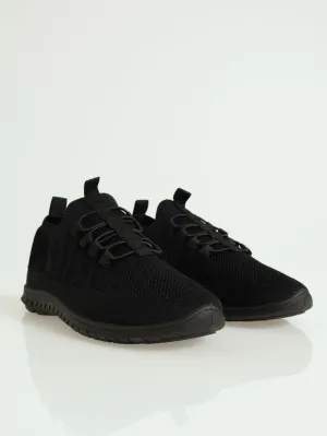 Soft Style Nansia Bungee Mock Lace Sneaker - Black