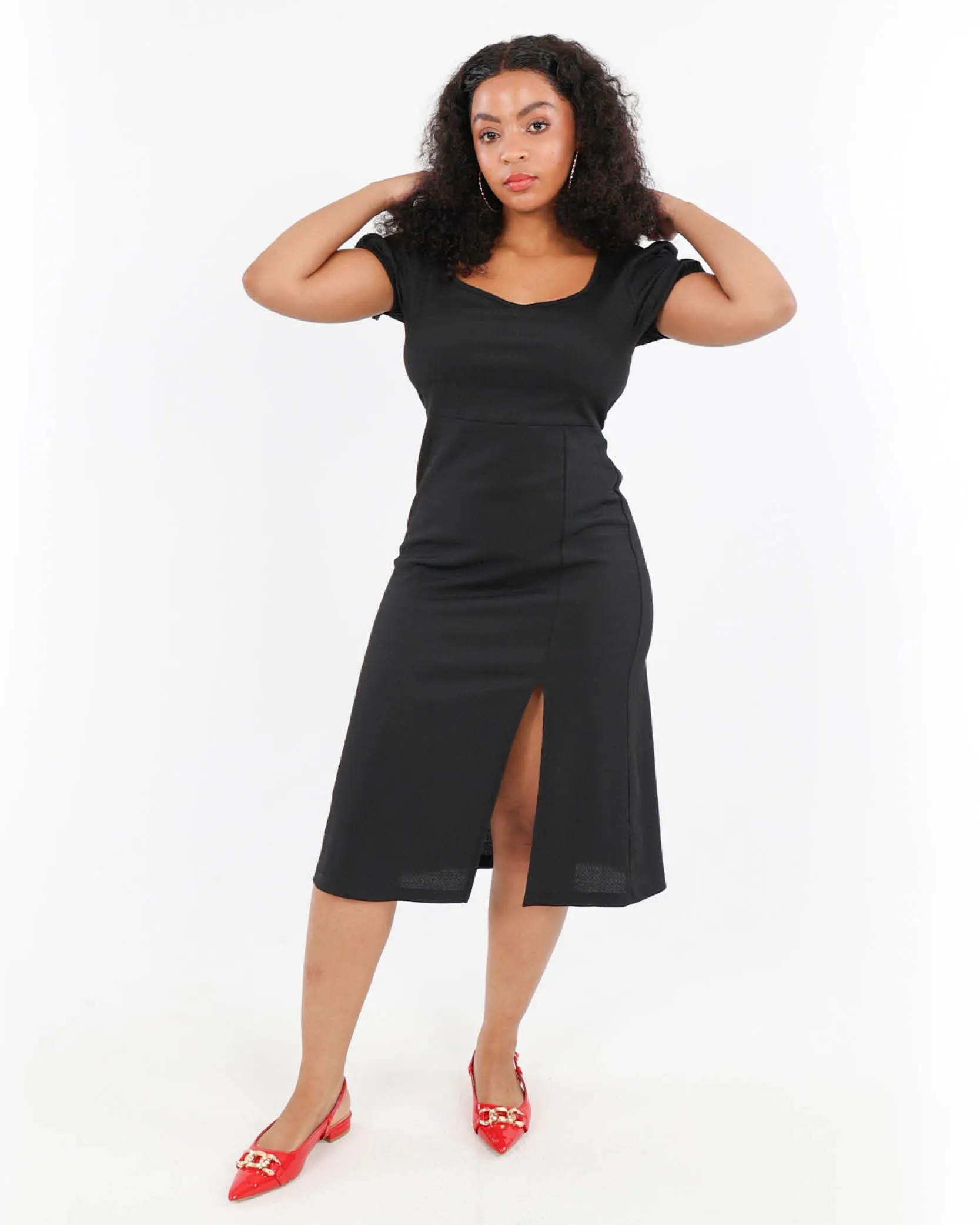 Square Neck Midi Dress
