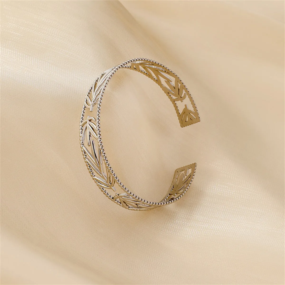 Stainless Steel Botanical Cuff