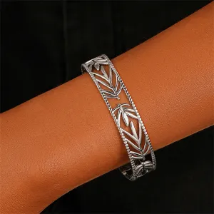 Stainless Steel Botanical Cuff