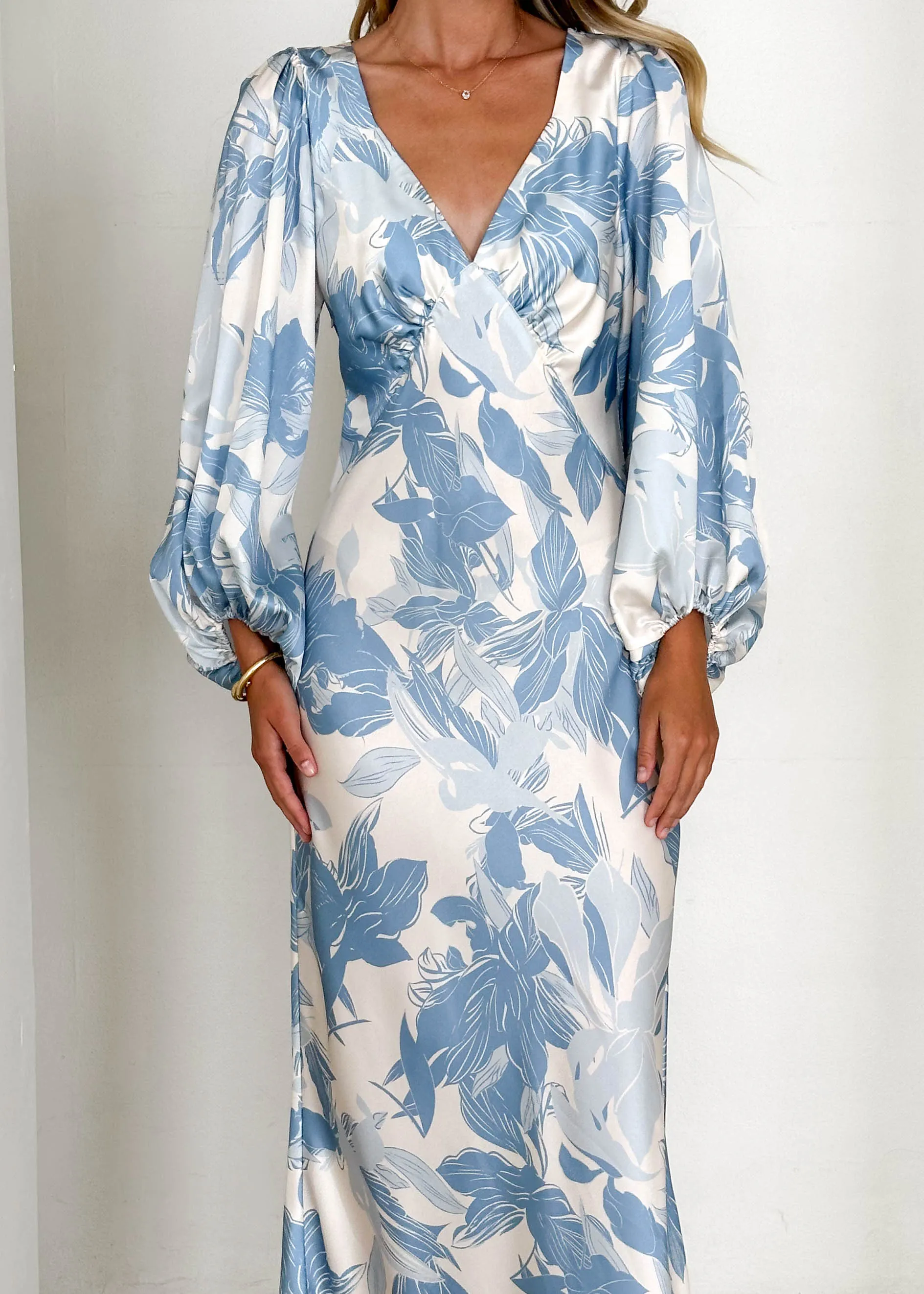 Stetha Maxi Dress - Blue Flowers