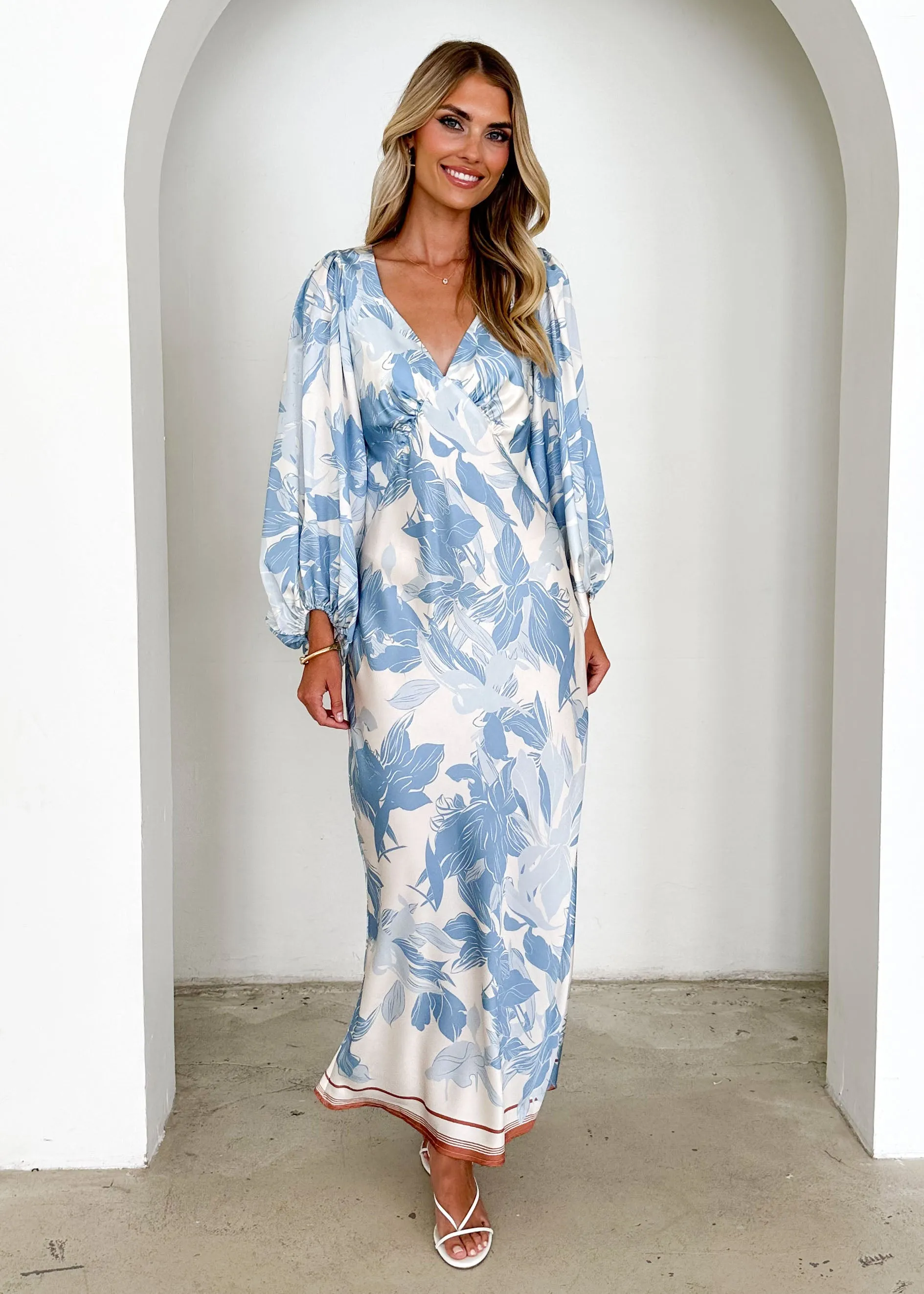 Stetha Maxi Dress - Blue Flowers