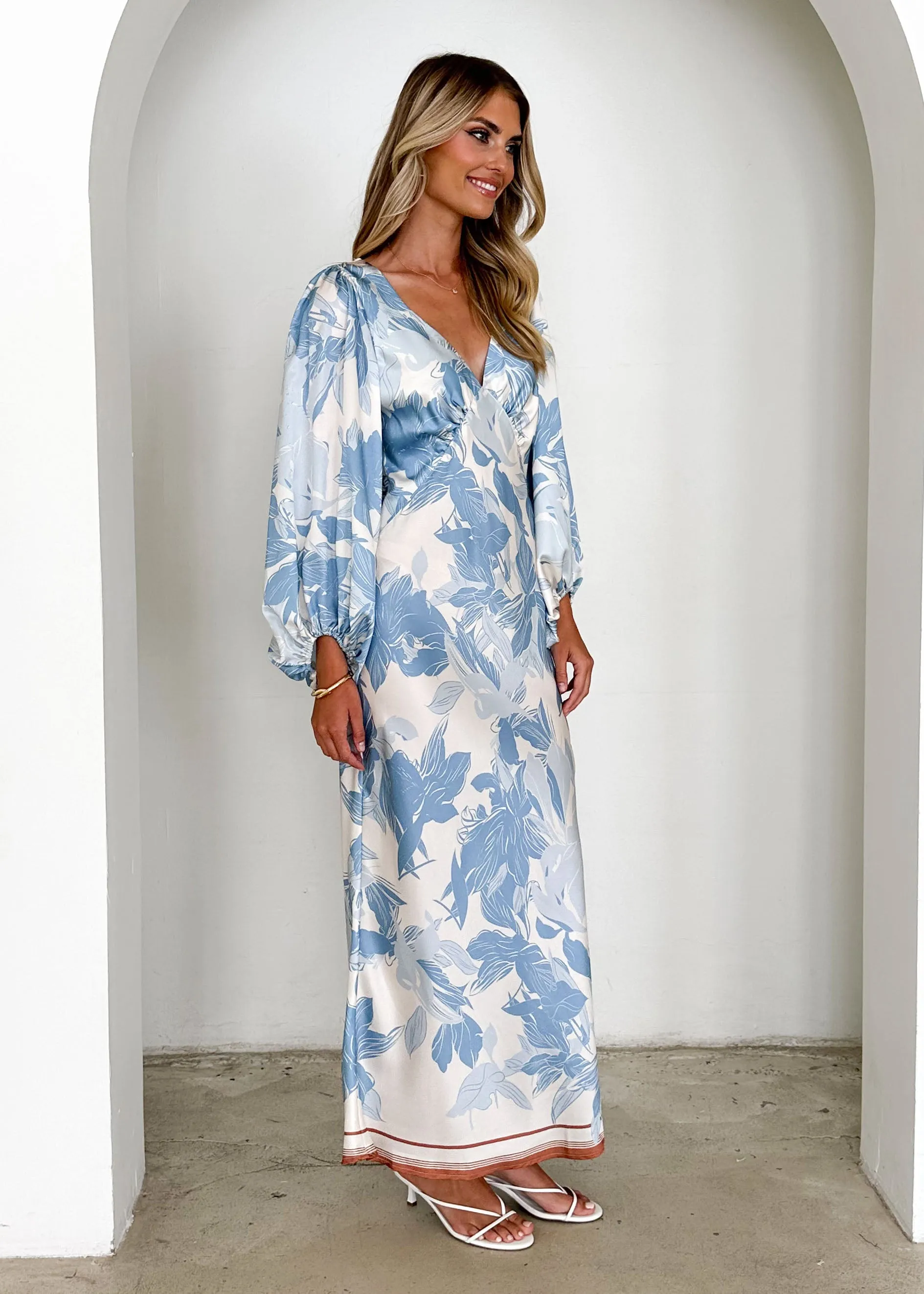 Stetha Maxi Dress - Blue Flowers