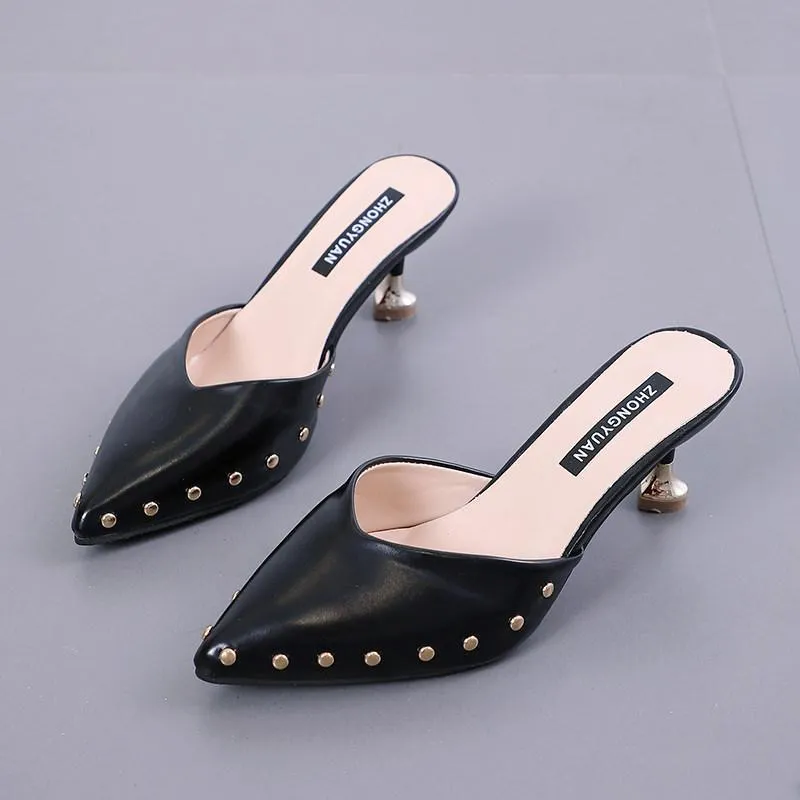 Stud Trim Statement Kitten Heels