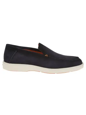 Suede Moccasins With Wide Sole And Signature Detailing