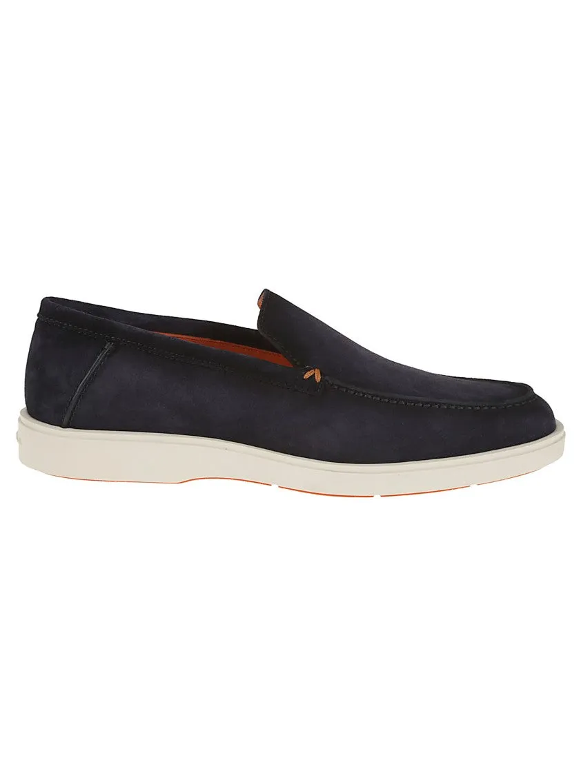 Suede Moccasins With Wide Sole And Signature Detailing