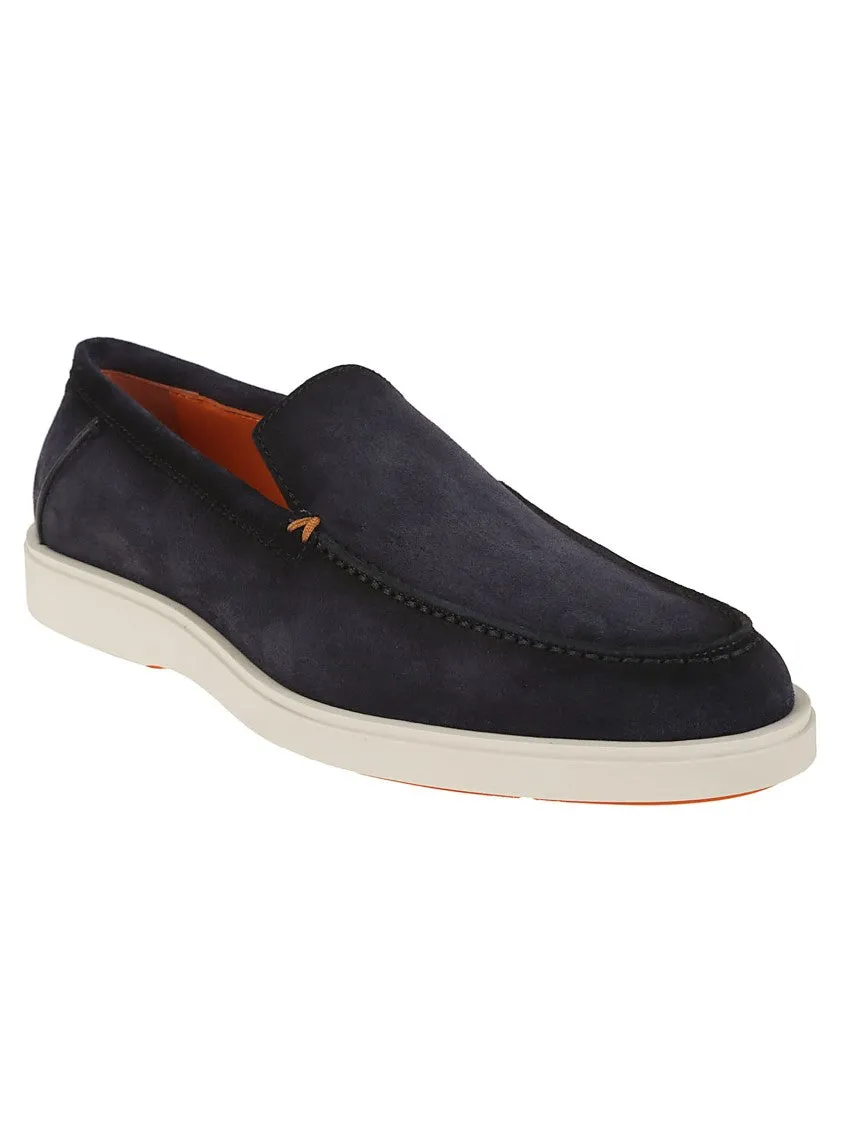 Suede Moccasins With Wide Sole And Signature Detailing