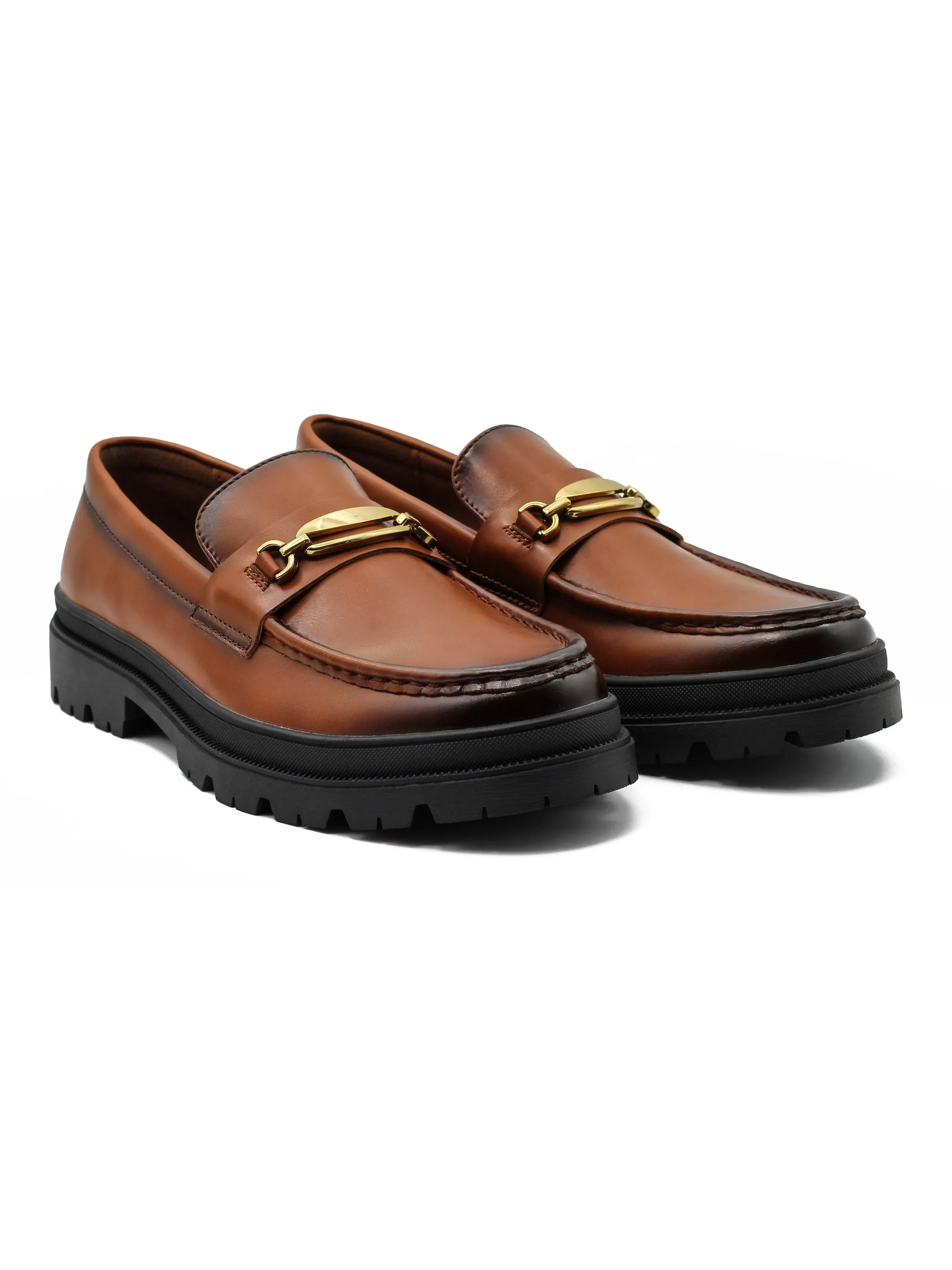 TAN SNAFFLE BIT LOAFERS