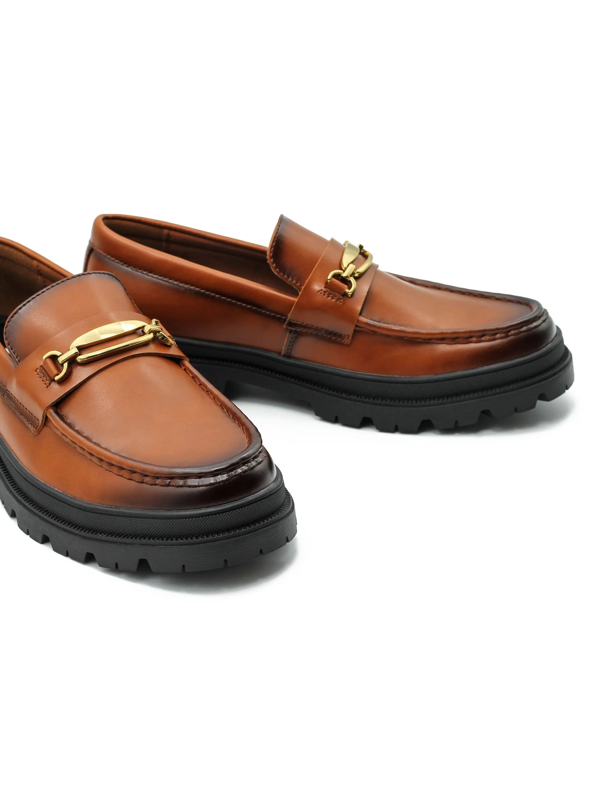 TAN SNAFFLE BIT LOAFERS