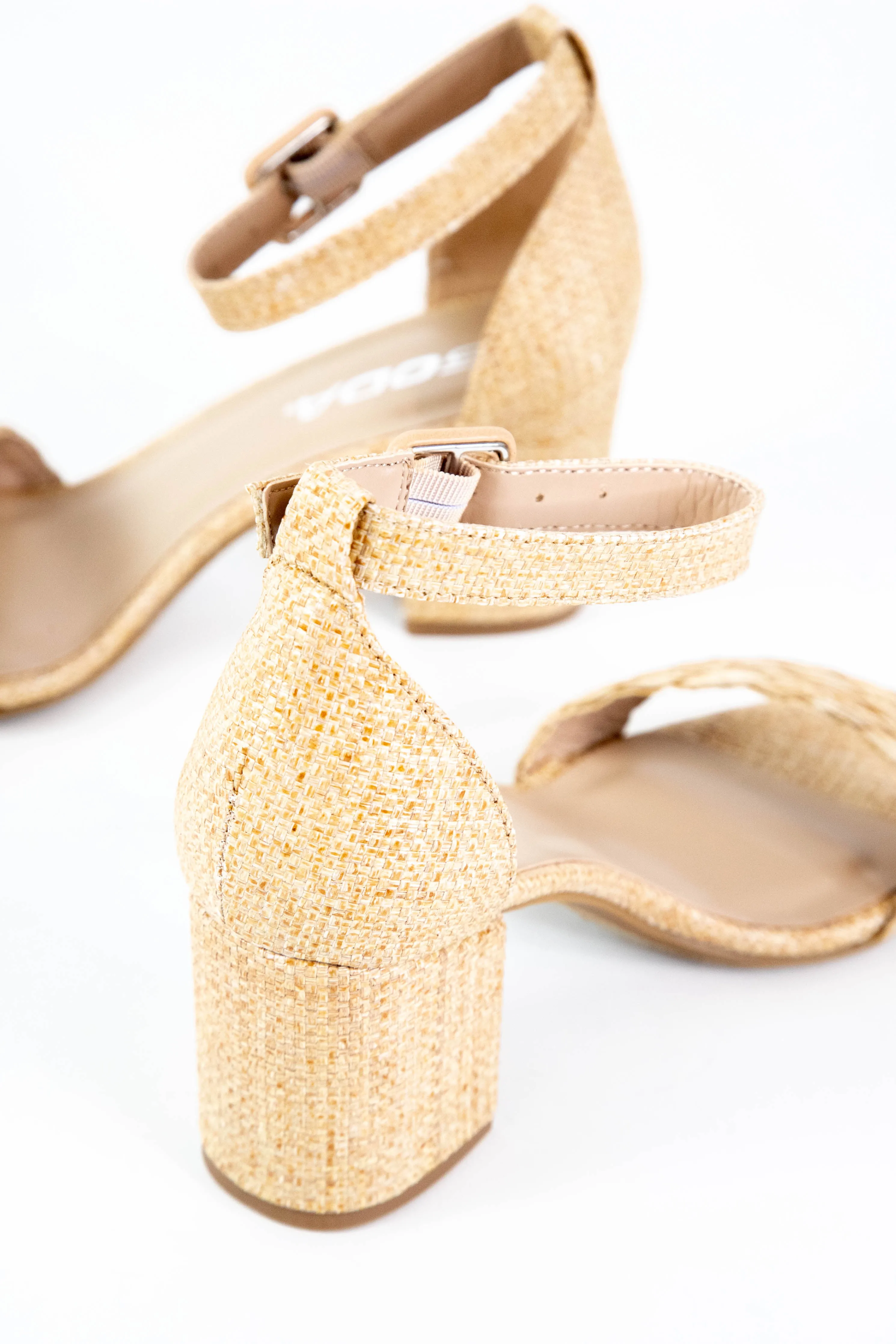 Tart Block Heel Sandal, Natural Raffia