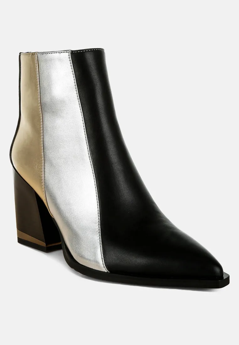 Three Tone Block Heel Boots By RAG