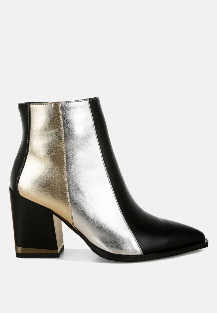 Three Tone Block Heel Boots By RAG