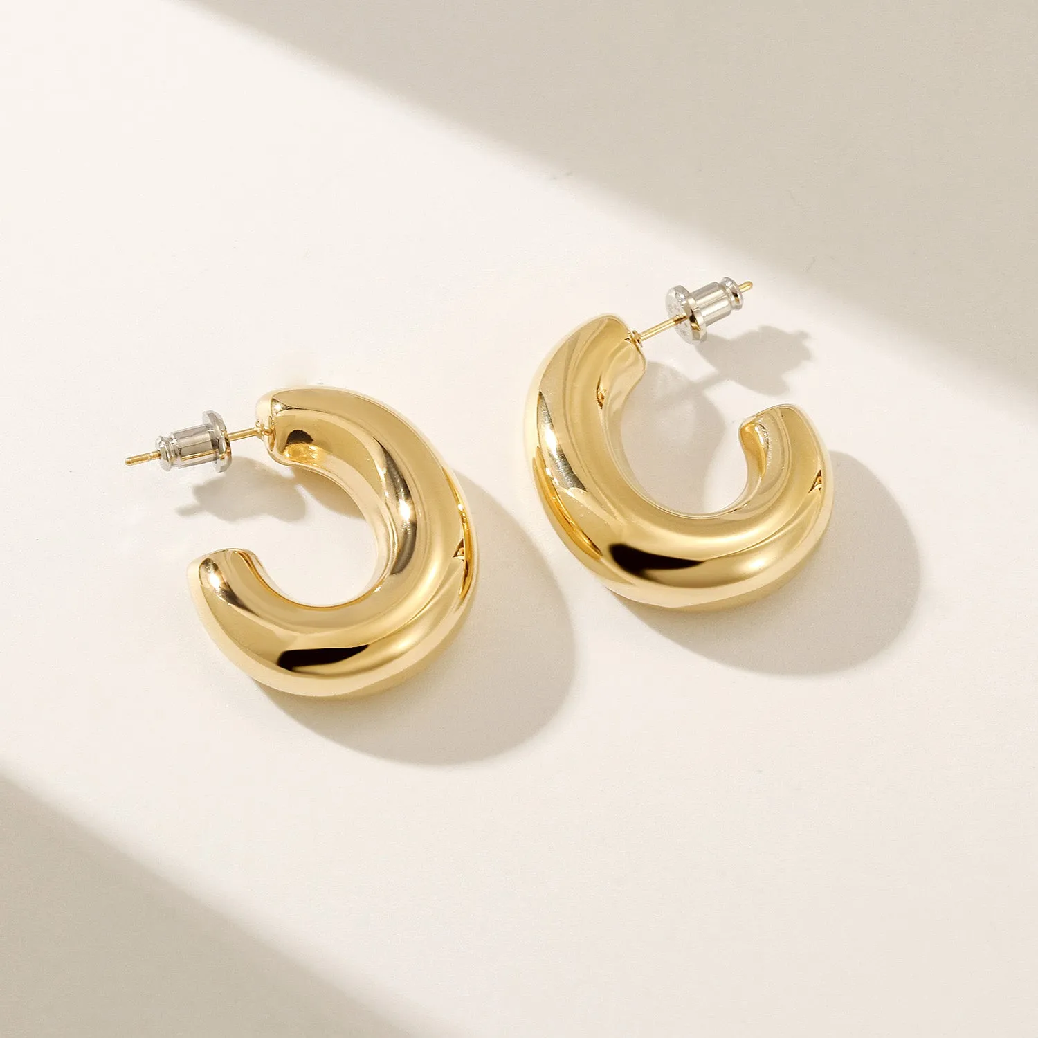 Twisted L Smooth Earrings-SCE463STMC