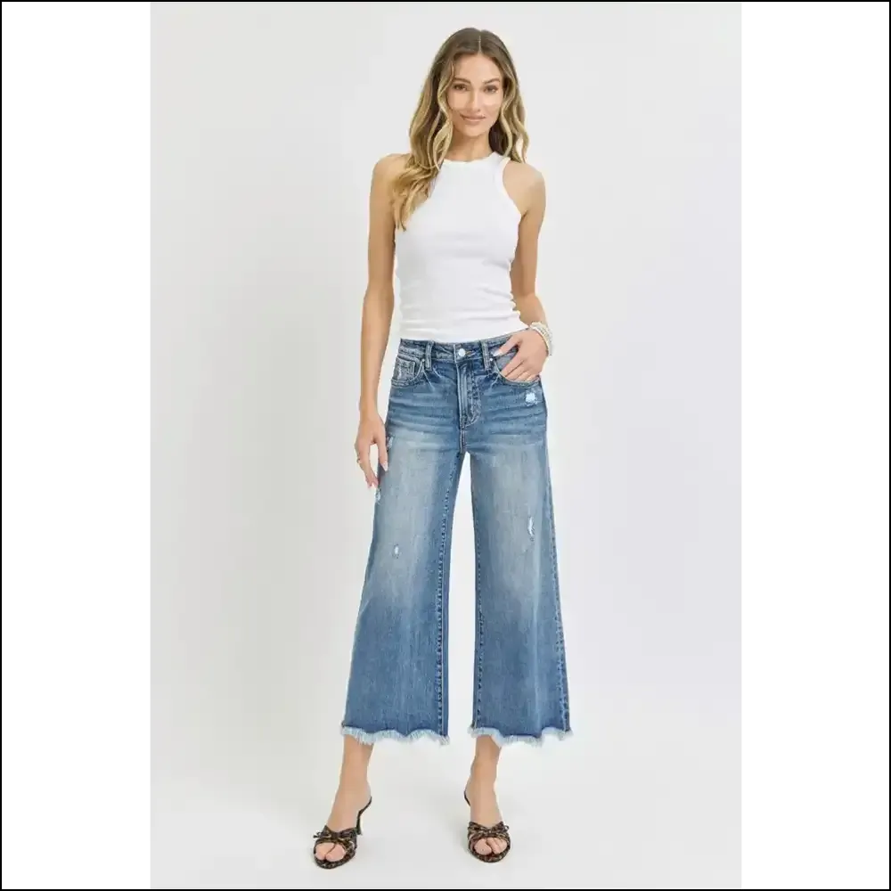 Unleash your Inner Fashionista with Risen High Rise Cropped Flare Jeans!