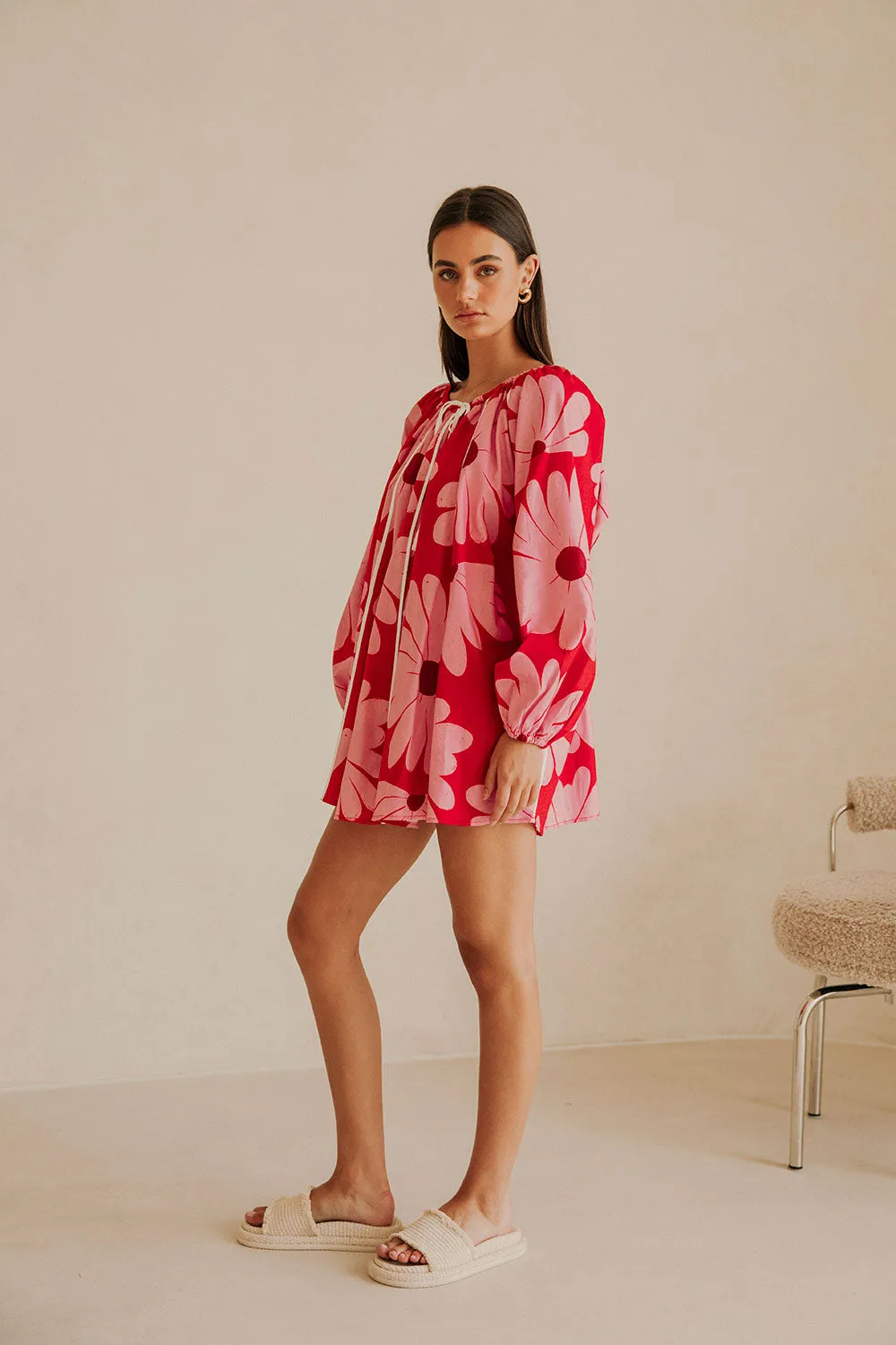 Veronica Dress - Daisy Red