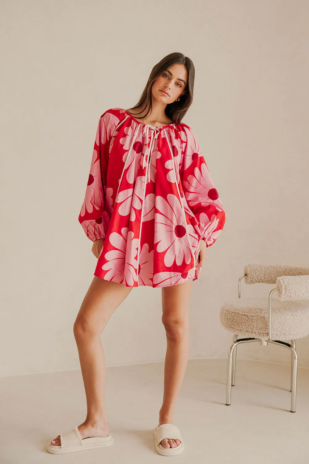 Veronica Dress - Daisy Red
