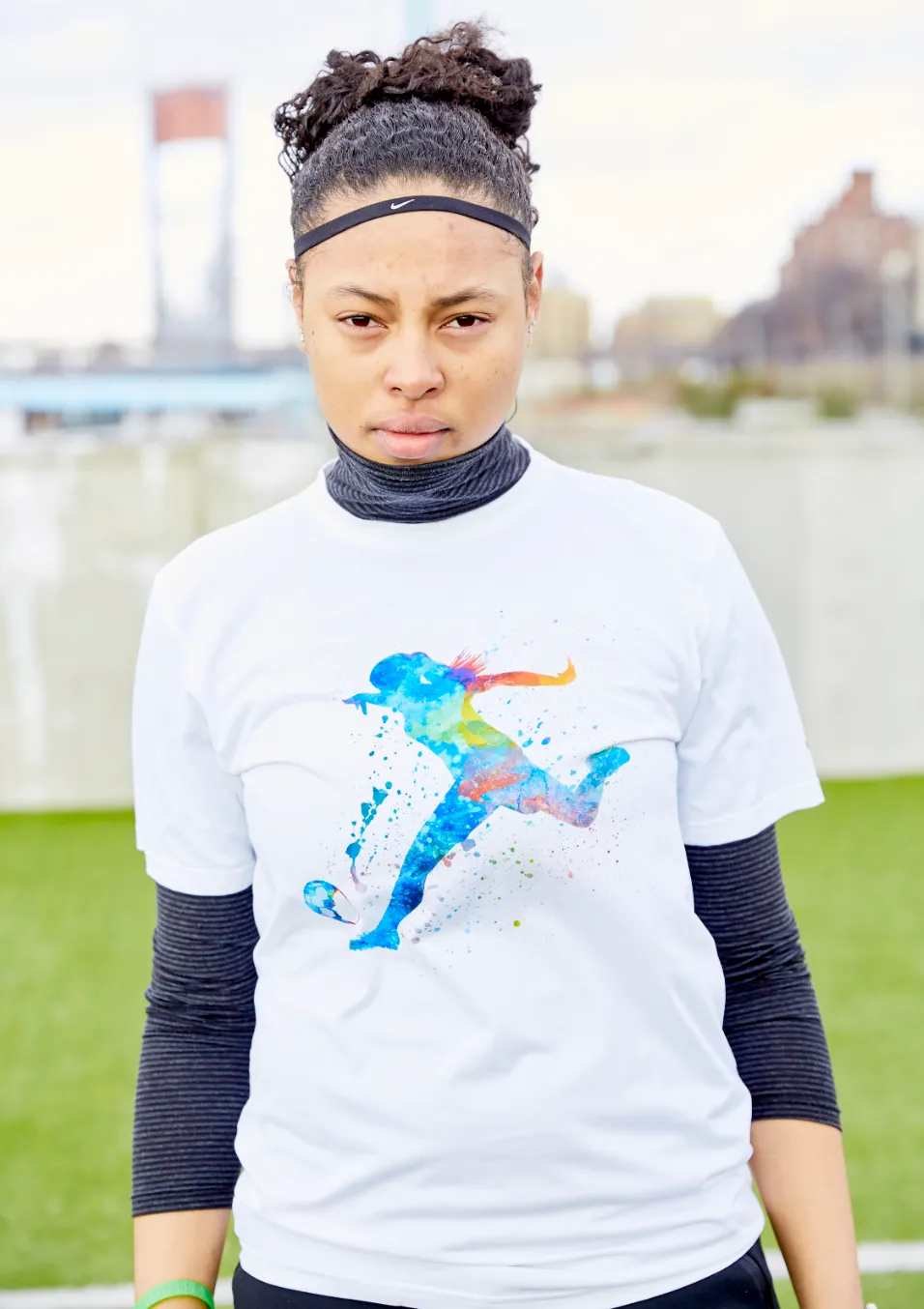 Watercolor Ladyballer Adult T-Shirt