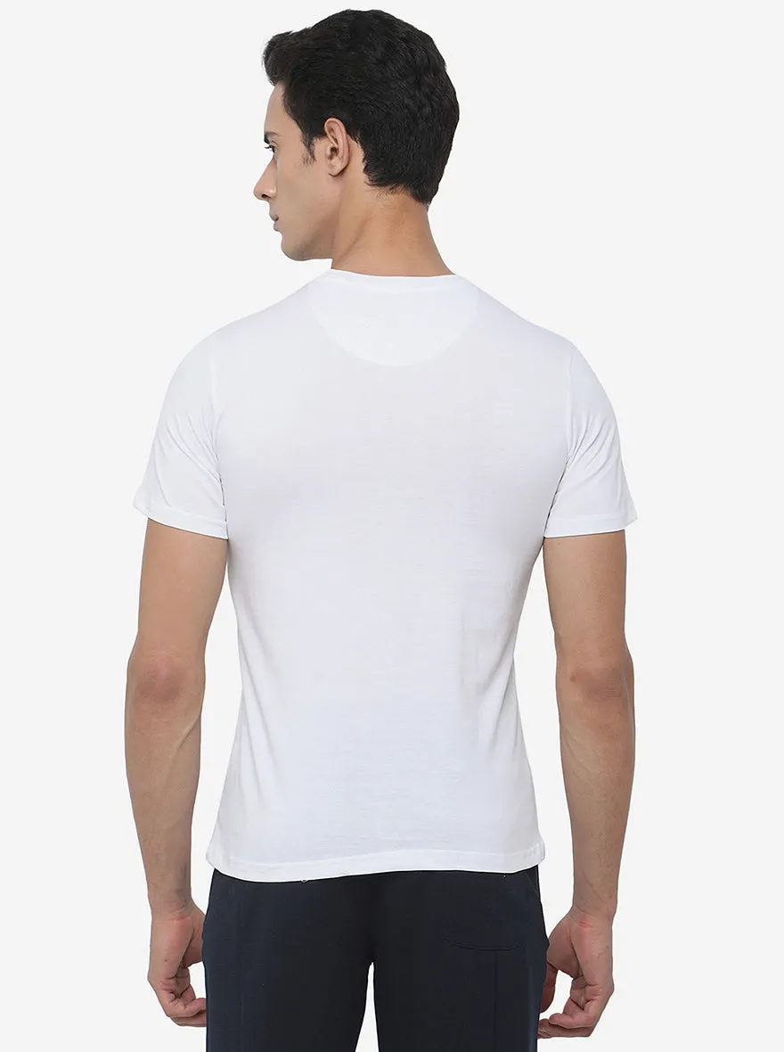 White Solid Slim Fit T-Shirt | JadeBlue