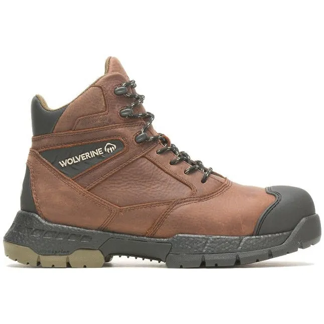 Wolverine Men's Rush Ultraspring 6" Composite Toe Waterproof Work Boot -Brown- W231038