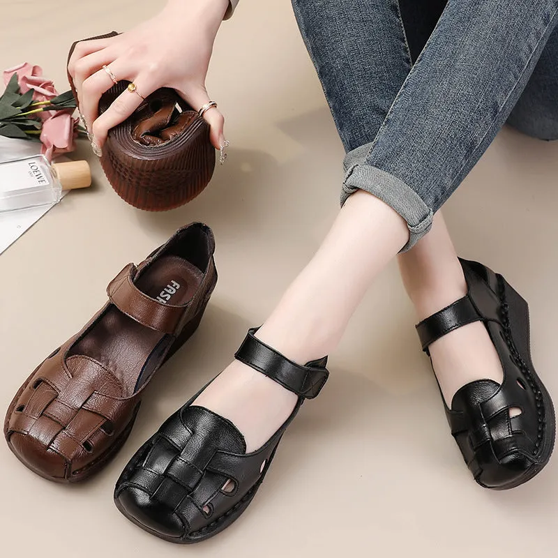 Women Summer Leather Breathable New Platform Roman Sandals