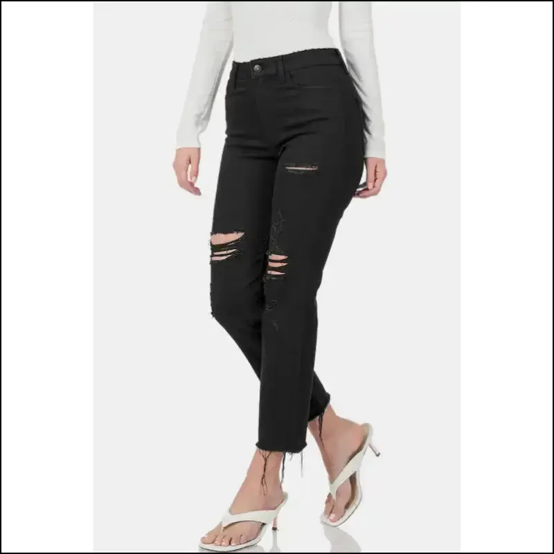 Zenana Distressed Raw Hem Cropped Jeans: Look Like a Snack, Feel Like a Boss! 🍔✨